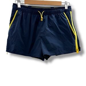 Hunter for Target Activewear Shorts Women’s Size Small Navy Yellow Side Zip‎